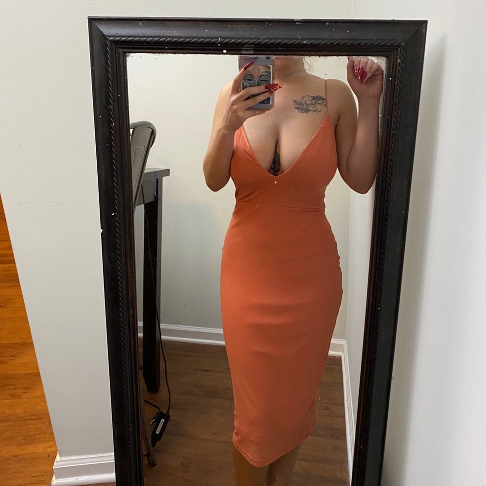 Peach orange dress